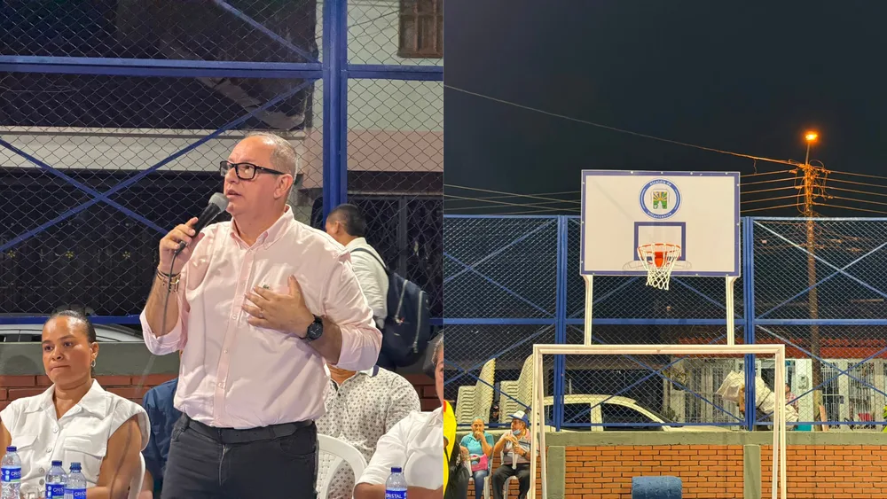 Alcalde Alexander Baquero entrega renovado polideportivo de Catumare y destaca recuperación de 57 escenarios deportivos